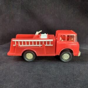 Vintage 1960s Gay Toys Red Plastic Toy Fire Truck Ladder Hoses